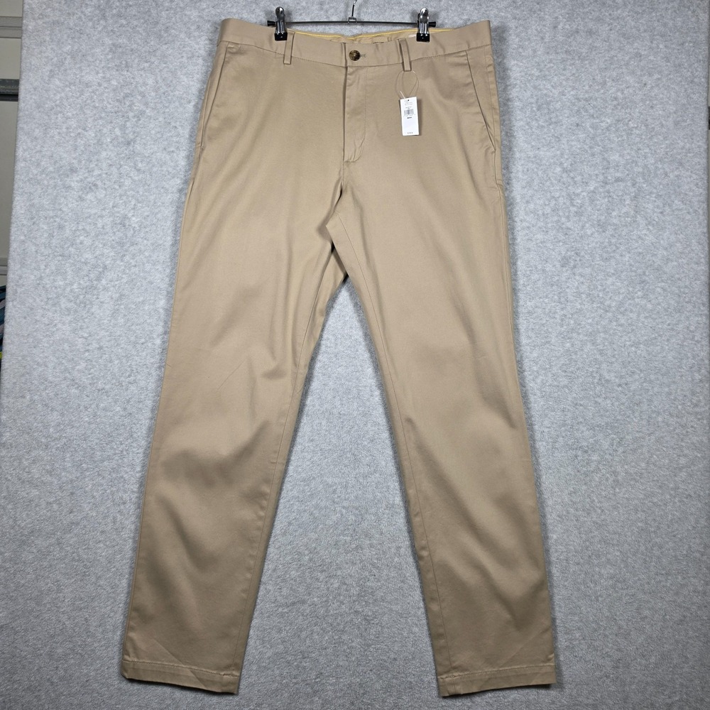 Banana Republic Pants Mens Size 36x34 Beige Rapid Movement Slim Fit Chino NEW